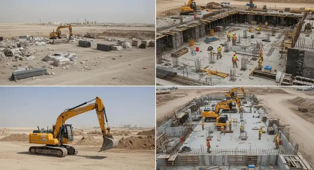Project turnaround in Jeddah showing improved construction progress after skilled labor deployment.